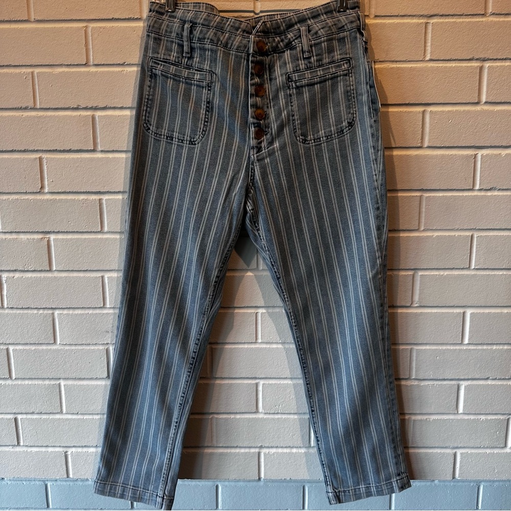 NWT Pilcro striped high rise slim jeans - Picture 2 of 11